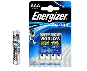 Элемент питания Energizer Ultimate AAA LR03/FR03 (4 шт.), литиевый, изображение 1