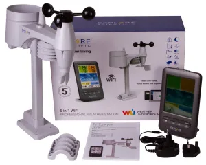 Метеостанция Explore Scientific «5 в 1» Wi-Fi с цветным дисплеем, черная, изображение 11